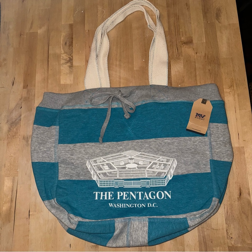 MV Sport Tote Bag Pentagon Washington DC Jersey New Striped Blue Grey Gift